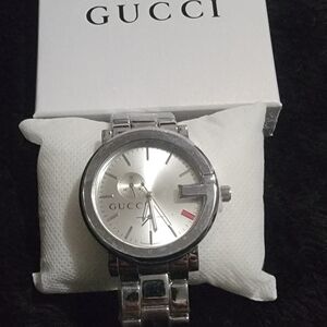 Gucci Metallic Silver Timepiece